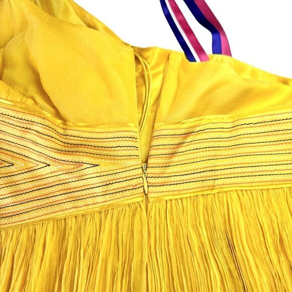 NWOT Catherine Malandrino Flowy Dress Sz.6 100% Silk Yellow Event Feminine - Picture 13 of 15